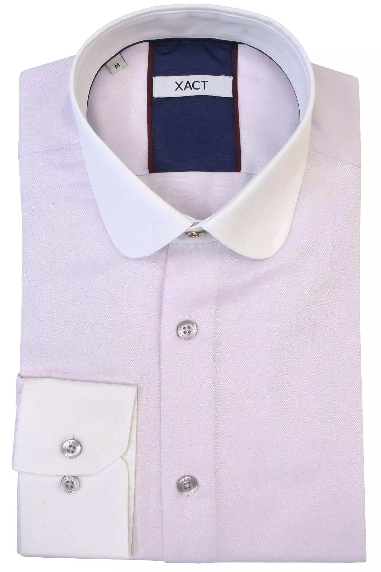 Xact Men's Club/ Penny Collar Shirt - White Contrast Collar & Cuffs