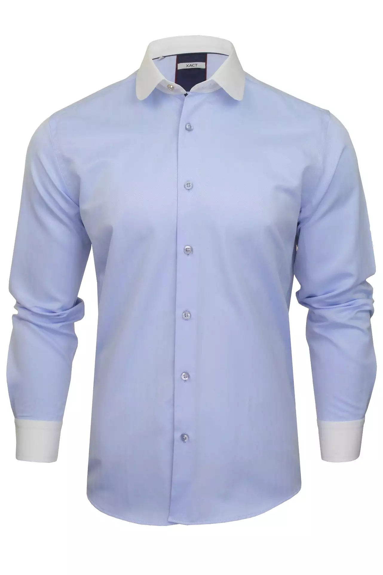 Xact Men's Club/ Penny Collar Shirt - White Contrast Collar & Cuffs