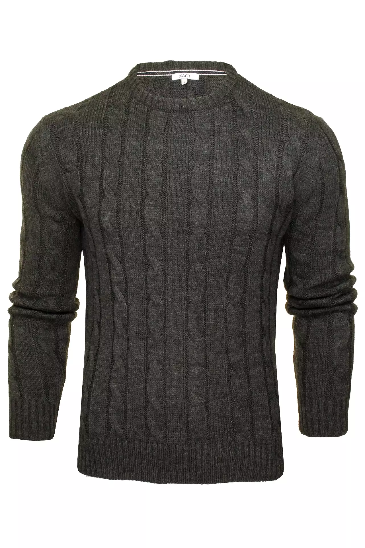 Xact Men's Crew Neck Cable Knit Jumper