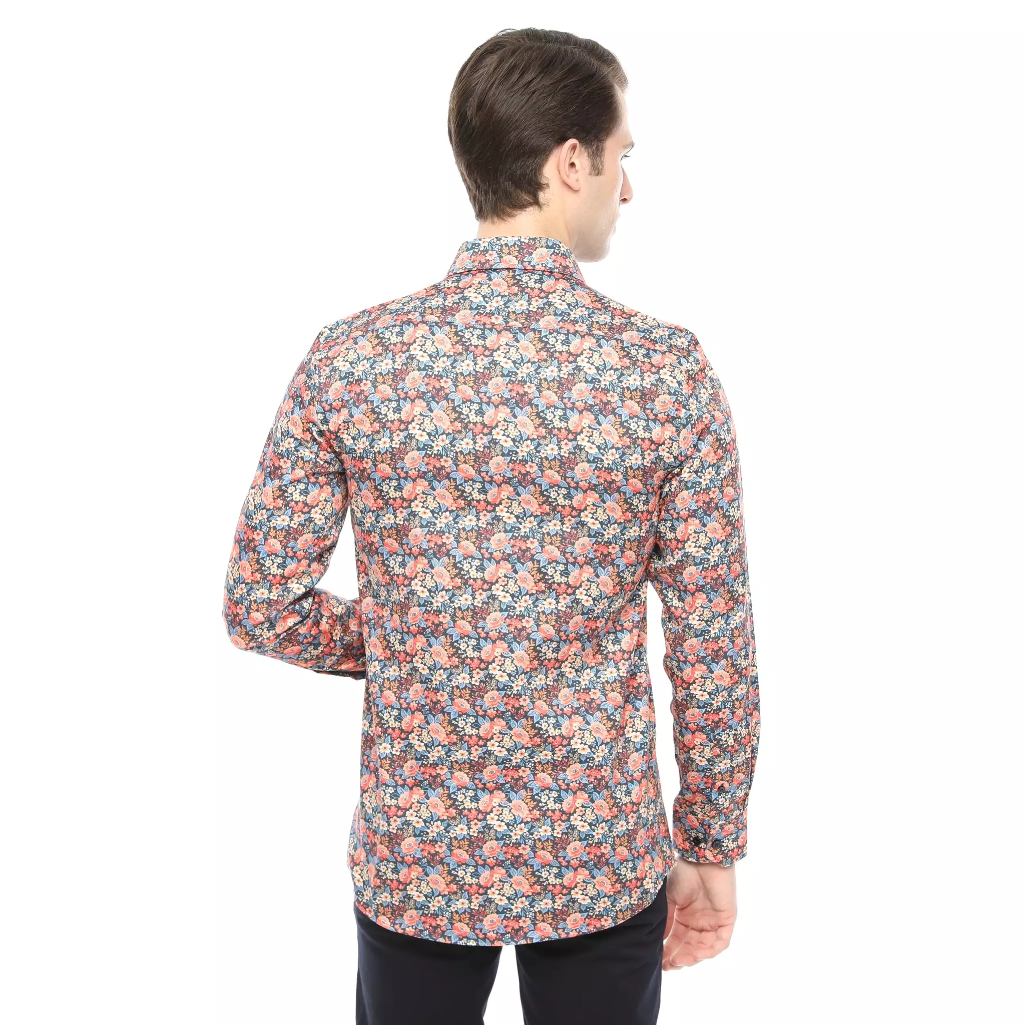 Xact Men's Ditsy Floral Print Long Sleeved Shirt, Regular Fit