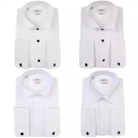 Xact Men's Formal Tuxedo/Dress Shirt with Double Cuff and Cuff Links