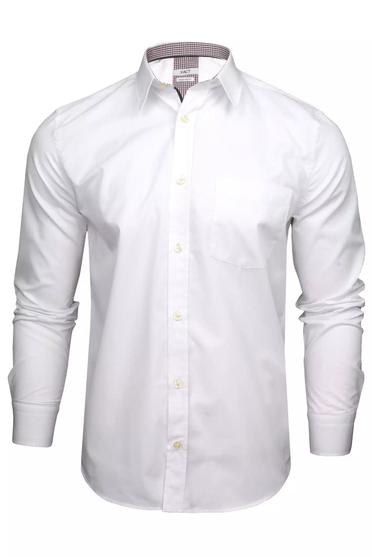 Xact Men's Long Sleeved Plain Poplin Shirt - Regular Fit