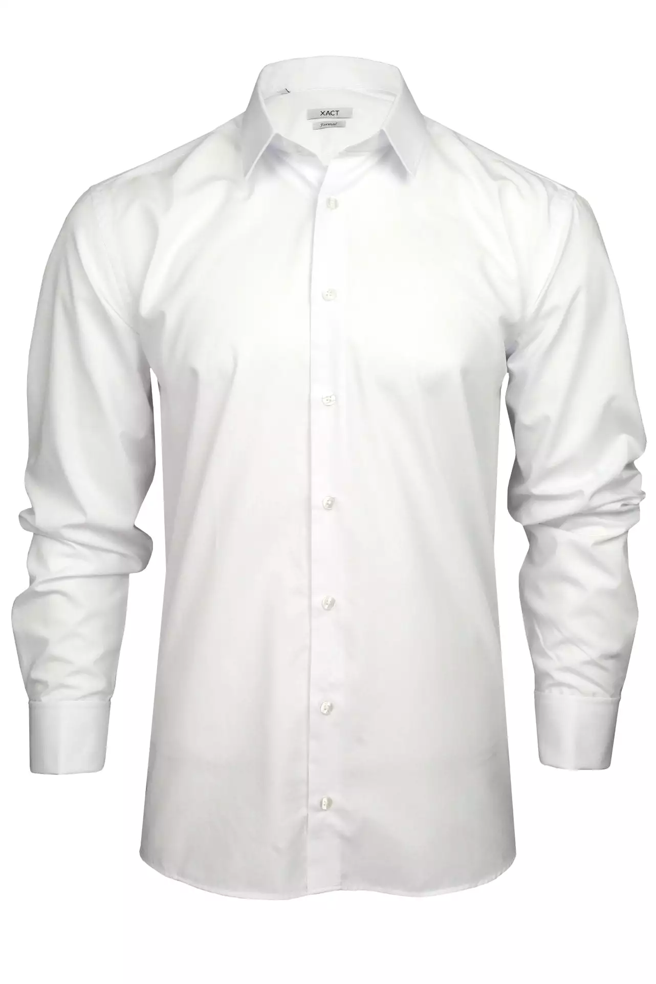 Xact Men's Plain Poplin Formal Shirt with Double/ French Cuff and Cuff Links