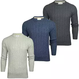 Xact Men's Sustainable Cotton Rich Cable Knit Jumper