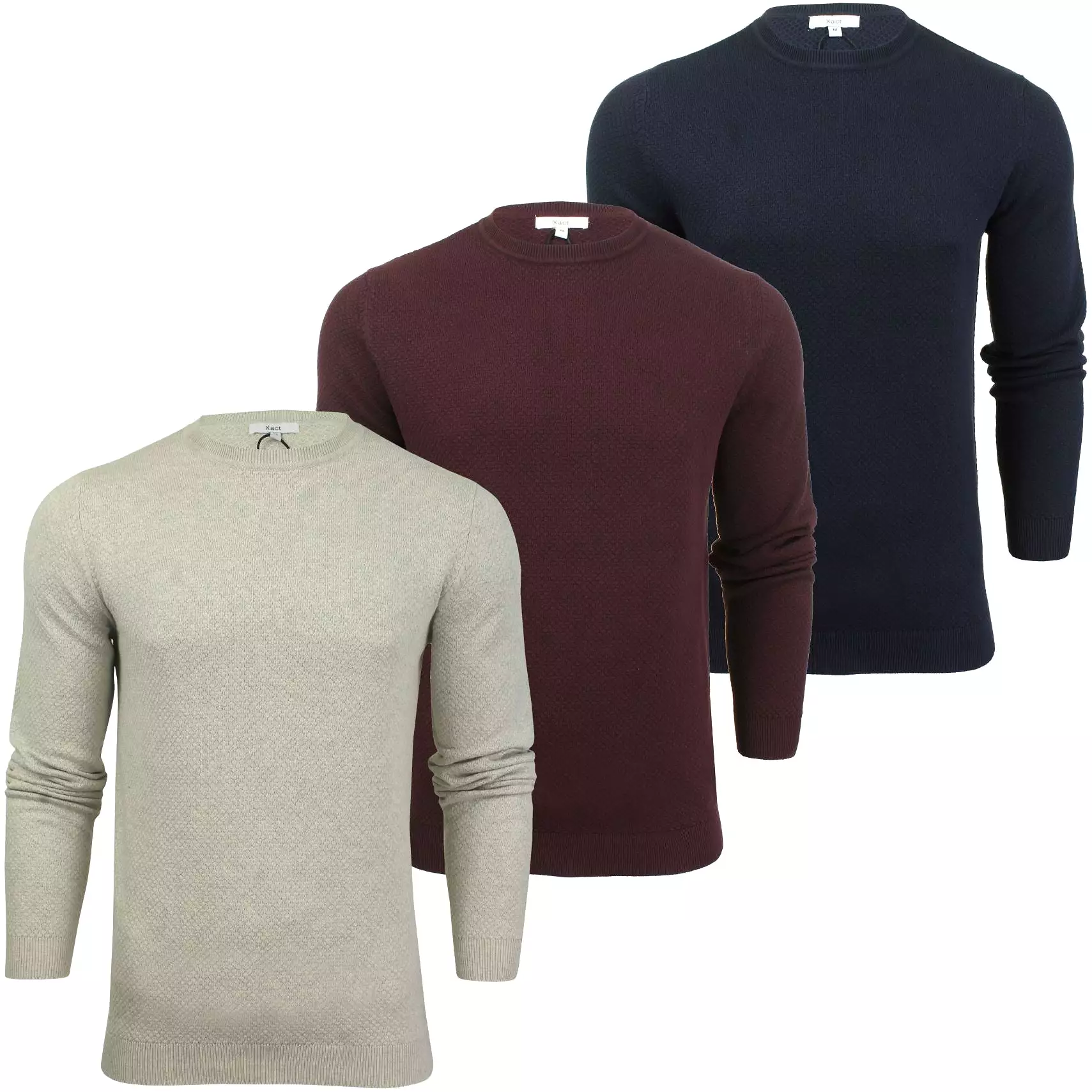 Xact Men's Textured Cotton Crew Neck Jumper