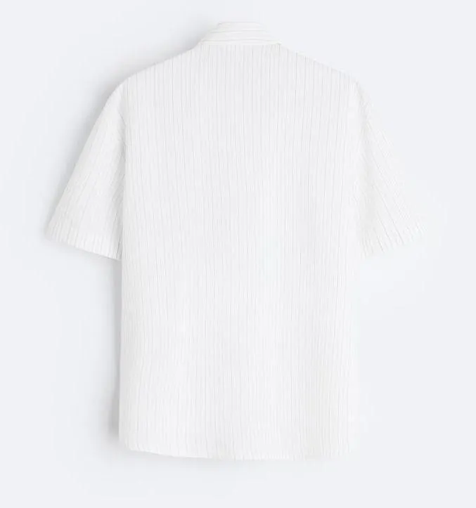 ZARA  |Stripes Silk Short Sleeves Shirts